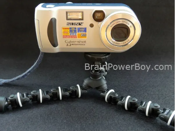 Dynex Flexible Tripod with Sony Cybershot Camera | BrainPowerBoy