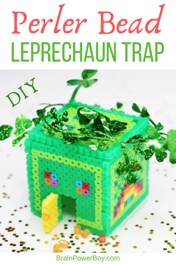 Make a 3D Perler Bead Leprechaun Trap. Such a fun Saint Patrick's Day project. Instructions and video on site.
