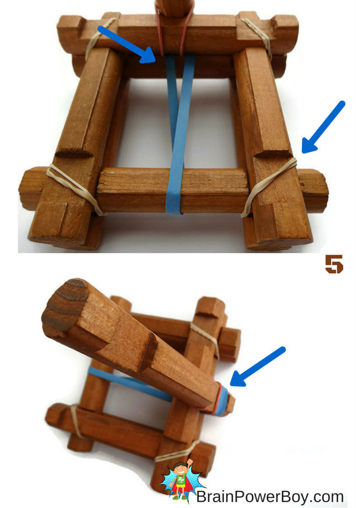 Make a catapult out of Lincoln Logs.