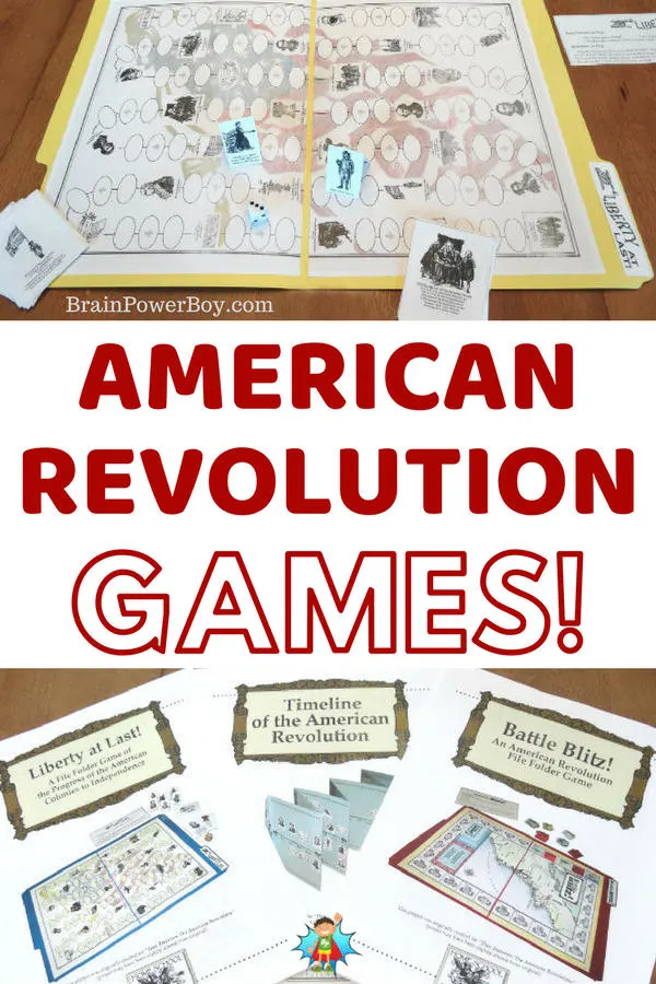 Learn about the American Revolution by playing games! (#ad Homeschool by the Woods) These printable games are fun and they are super inexpensive too.