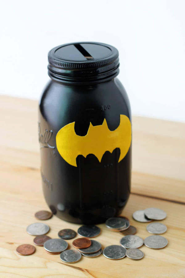Batman Mason Jar Bank