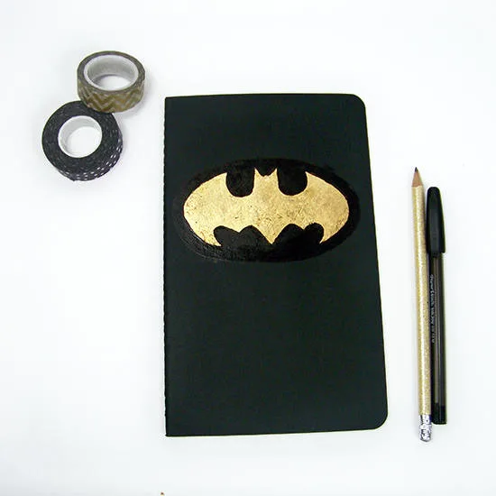Batman notebook with gold foil