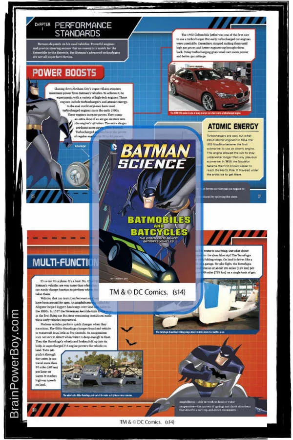 Batmobiles and Batcycles Book Review. Batman Science Series. Great Books for Boys | BrainPowerBoy