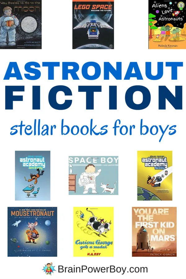 Do you have a boy who loves everything space? Have we got a list for you! Check out these fiction astronaut books for boys preschool through tween. They are favorites among those who wish they could go into space - or at least read more about it. Click through to see the selections and access our non-fiction astronaut book list as well.