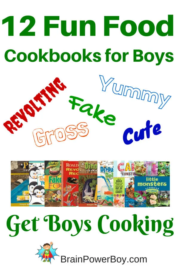 Get boys cooking with these fun food cookbooks boys will love. A dozen fun food cookbooks filled with neat ideas.