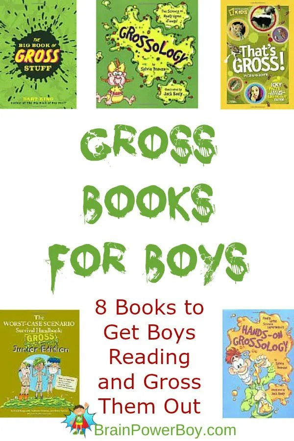 Gross Books! Icky, stinky, disgusting books with gross stuff that boys will love. Click through to see them all.