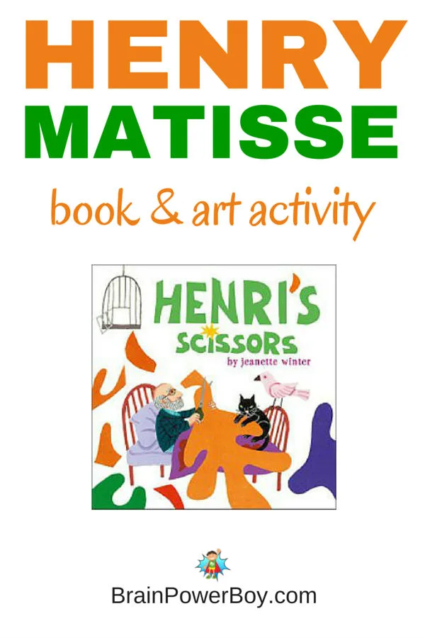 Make large cut outs with this interesting and fun Henry Matisse art activity that pairs nicely with the book Henry's Scissors.