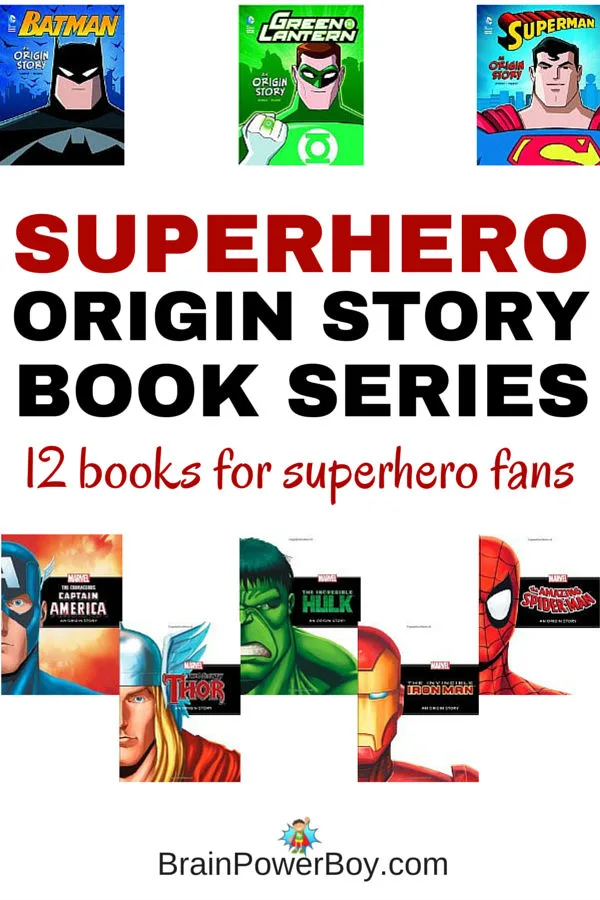 Perfect book series for superhero fans! 12 books that tell all about the origin of each superhero. Superheroes from DC and Marvel. Click through to see them all.