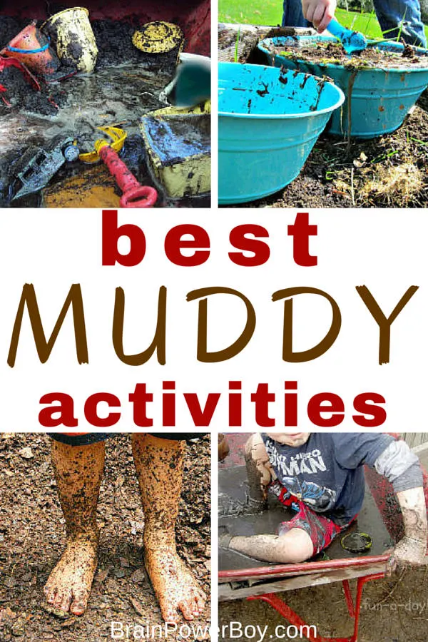 Here are the very best muddy activities ever! From simple mud play to a whole mud day you will find a wonderful selection of fun muddy ideas.
