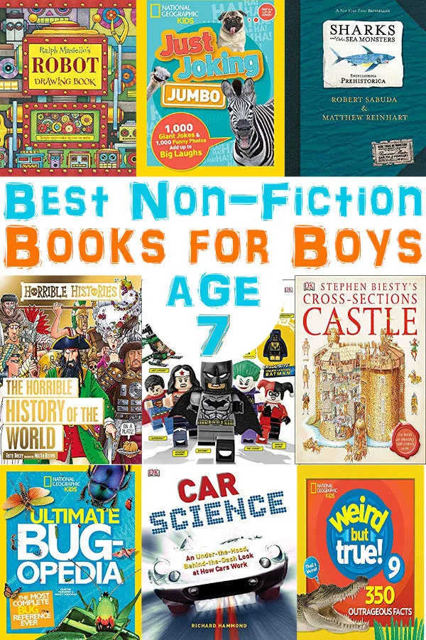 We found the best non-fiction books for 7 year old boys. If you want to get your boy reading, just hand him one of these! See all the titles on BrainPowerBoy.