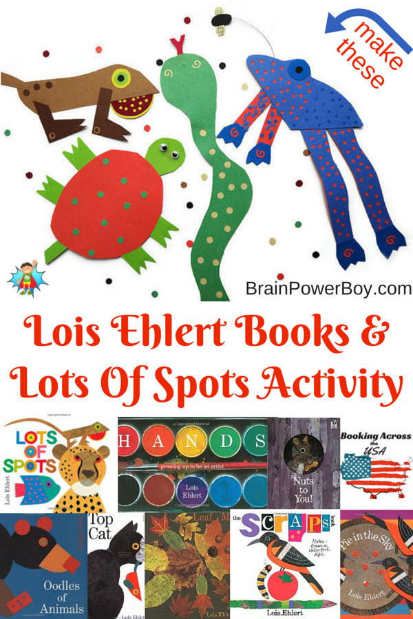 Book list and an activity based on Lois Ehlert's "Lots of Spots." Wonderfully creative art activity. Make your own spotted animal with this Lots of Spots craft.