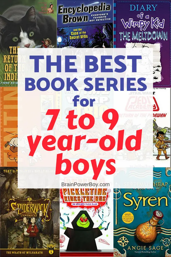 Grab the best book series for boys age 7 - 9 years old. These are books that will hold their attention and have them reading the whole series just as fast as they can get their hands on them! Tap to see all the choices!