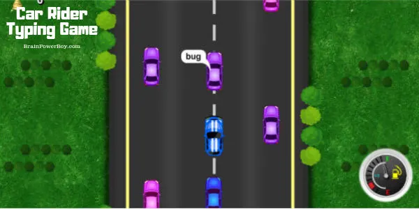 Touch-type car-racing - touch-typing game