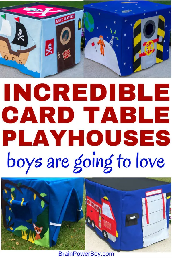 These card table playhouses are the best out there. Your boys are simply going to love them. They will be building their fort and playing under the card table for hours and hours!