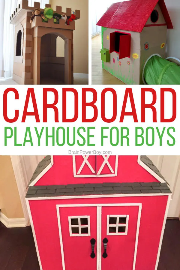 You are not going to believe these incredible cardboard playhouses for boys. We found the best ones that are totally boy friendly.
