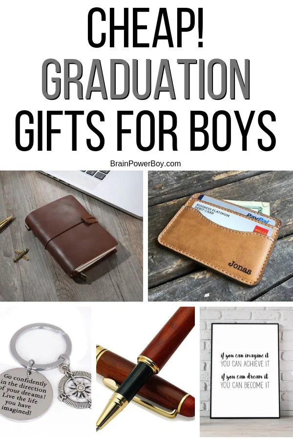 If you are frugal or don't have a lot of money to spend, you are really going to appreciate these cheap graduation gifts for boys. Just because they are cheap, doesn't mean they are junky. I found awesome gifts for you to give. Click or tap to see them all.