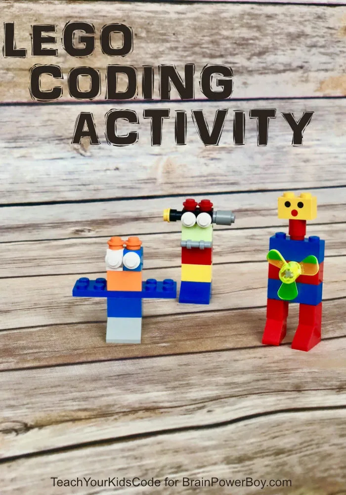 Coding Activity with LEGO using LEGO bricks to make robots.