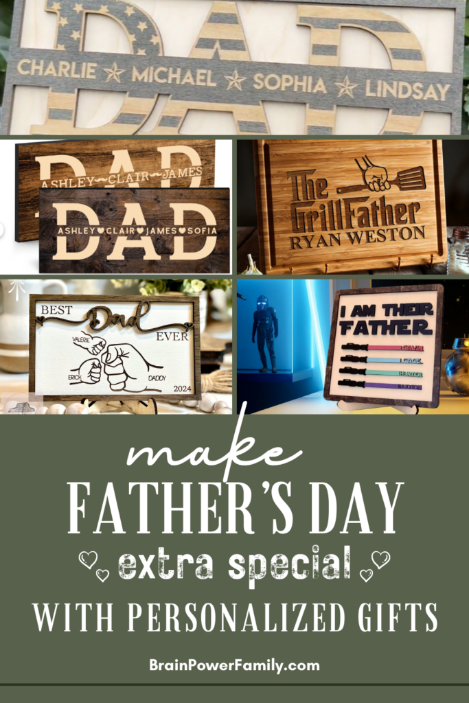 wooden personalized fathers day signs for dad