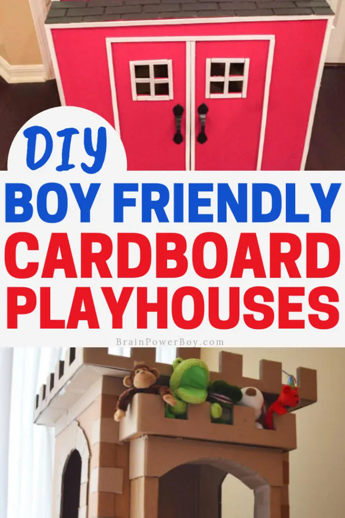 Wonderful boy friendly cardboard playhouses that your boy will love to have. You can totally make these!!