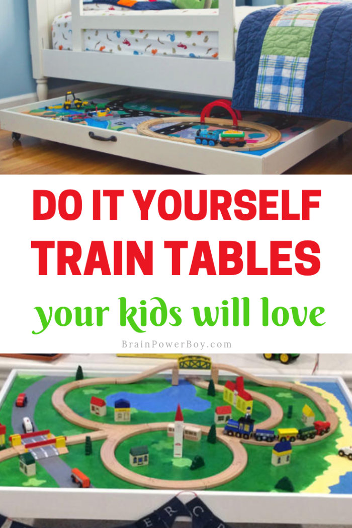 Tavoli del treno fai da te per fare per i bambini. Stanno andando ad amare questi 100%!