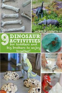 Need activities your dinosaur loving toddler can do with a big brother? Try these fun and easy dinosaur activities today.