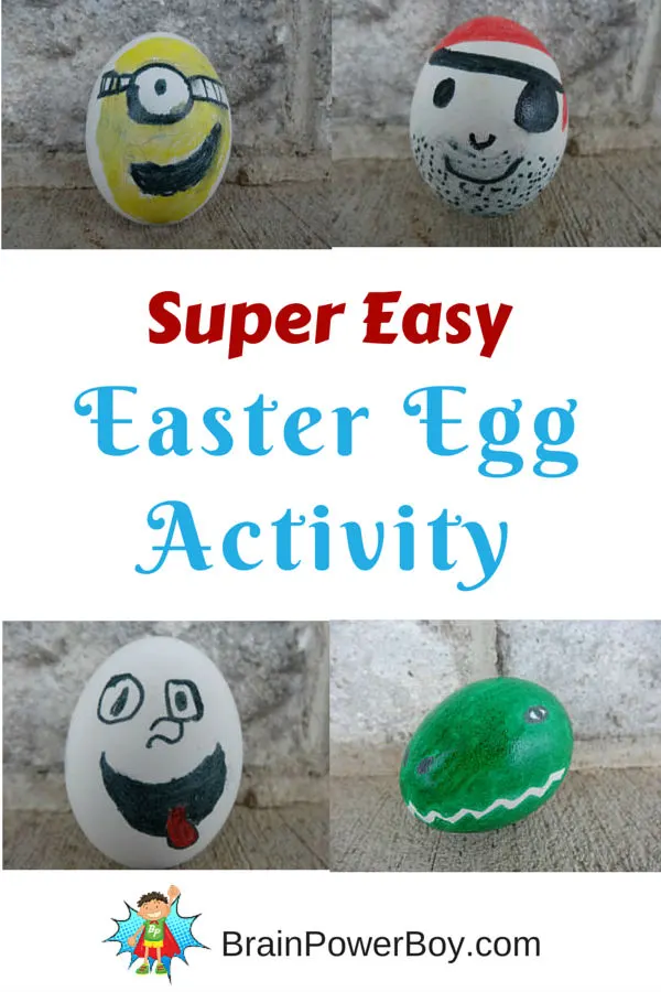 Black Glitter Glue Easter Eggs Art Craft For Kids - Made with HAPPY