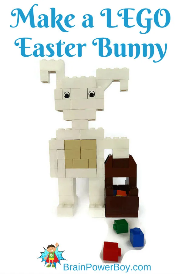 Make your own LEGO Easter Bunny with basket. So cute!