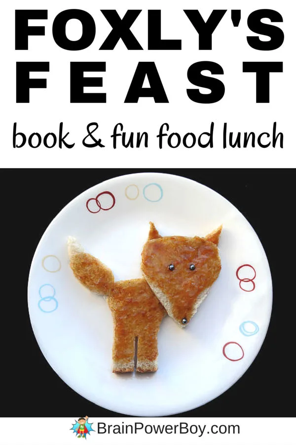 The delightful wordless picture book Foxly's Feast was just perfect for a fun food fox lunch. The fox is easy to make and you are simply going to love the book. Click through for directions.