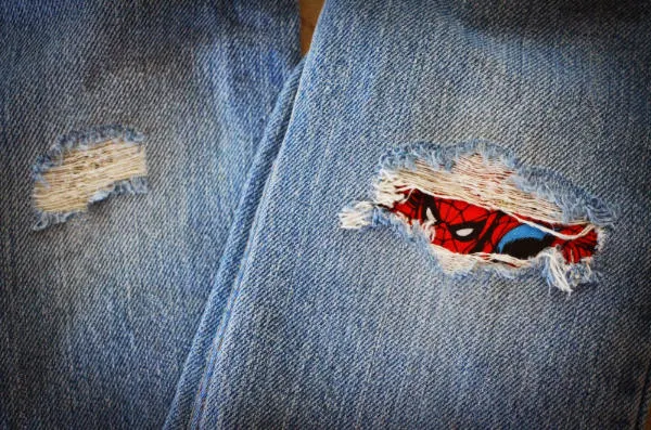 Fix Holes in Jeans with Superheroes Patches