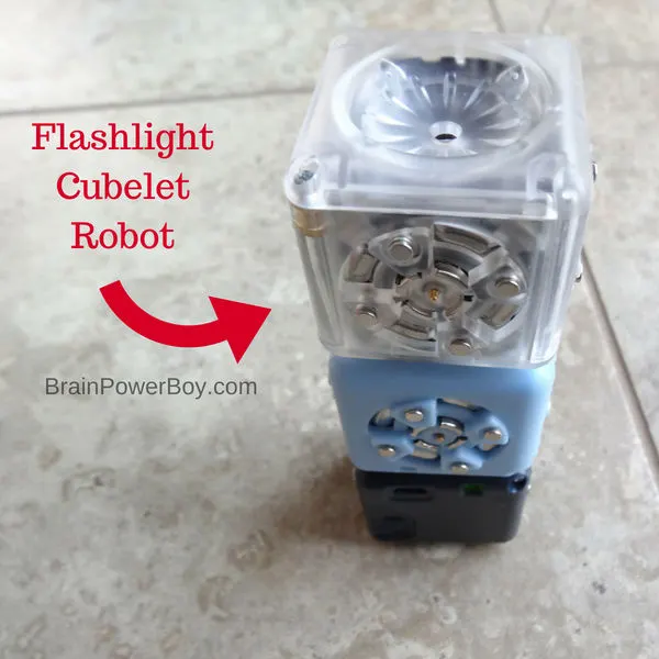 Build a flashlight from robot blocks? You bet! And you can also code it. This is an awesome way to learn coding in a very hands-on way. (with ad Home Science Tools)