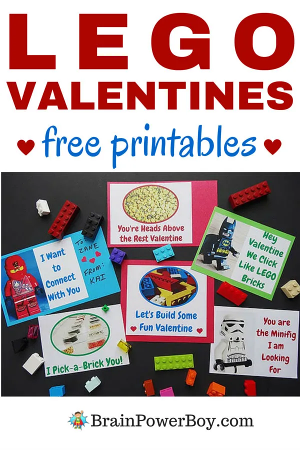 Yay! Free printable LEGO Valentine cards! I know LEGO fans are going to love giving these out.