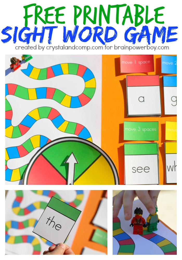 sight word board game printable