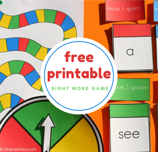 Free Printable Sight Word Game for Kids
