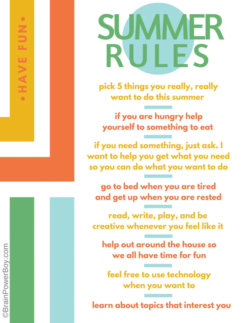 Get your free printable summer rules list alternative and have a wonderful summer you and your kids will never forget. Click to read all about why this works and what they learn, and to get your free printable today.