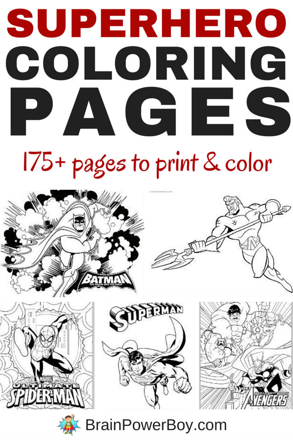 Are your kids big Superhero fans? Do they like to color? Have we got a great roundup for you. Click the picture for 175+ Superhero Coloring Pages including Batman, Superman, Spider-Man, Big Hero 6, Green Lantern, Hawkman, The Justice League, LEGO Superheroes, Teen Titans and many more. Wow!!