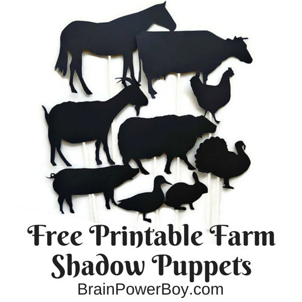 Free Printable Farm Animal Shadow Puppets and a wonderful list of interactive farm books for toddlers and preschoolers too!