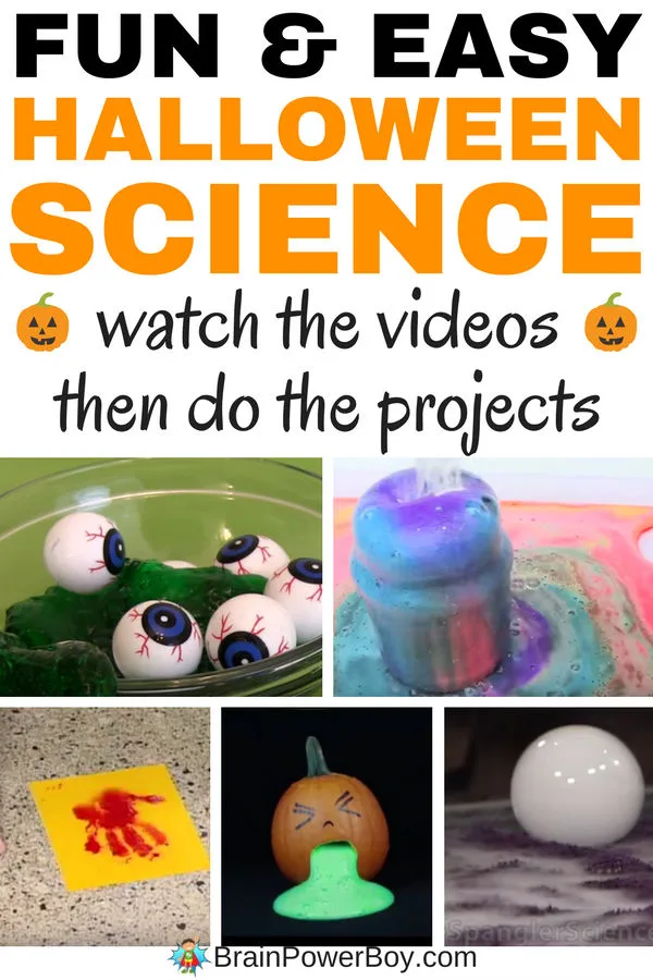 Try these awesome fun and easy Halloween Science Projects! Click to view the videos and then try the projects in your homeschool, classroom or at home. Your kids will learn science while enjoying fun Halloween activities. Over 10 simple Halloween Science experiments ideas to try.