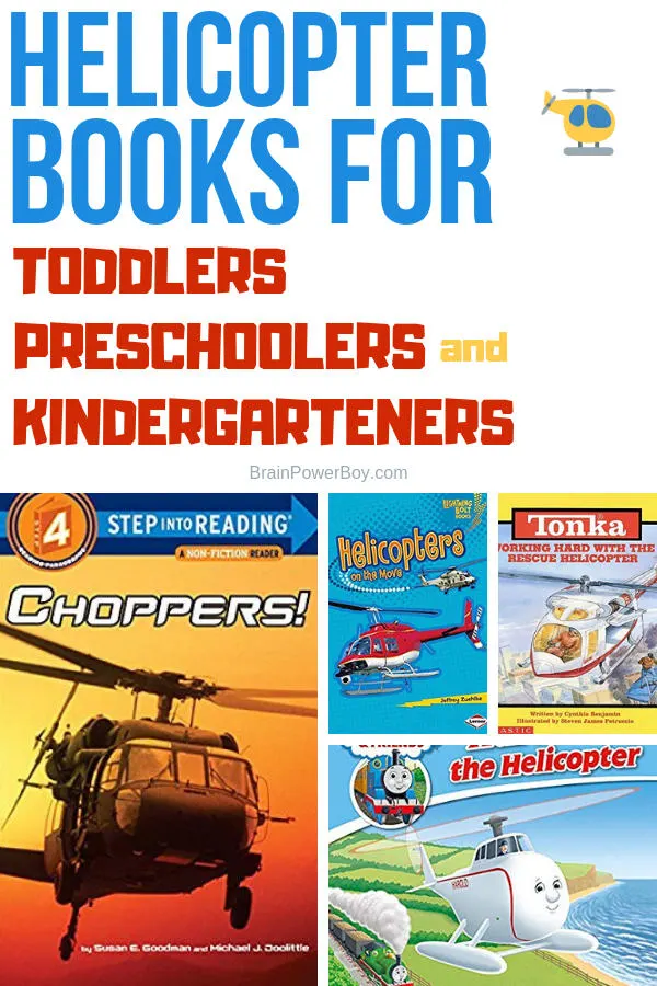 The very best helicopter books for young readers. These are great for toddlers, preschoolers, kindergarteners and up to age 7. If you know someone who loves helicopters, make sure you check out this book list. 