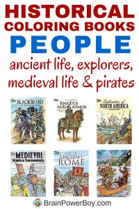 Learning about History: People Historical Coloring Books - Brain Power