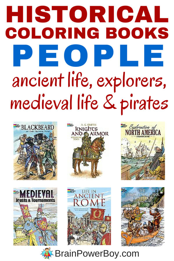 Learning about History People Historical Coloring Books Brain Power