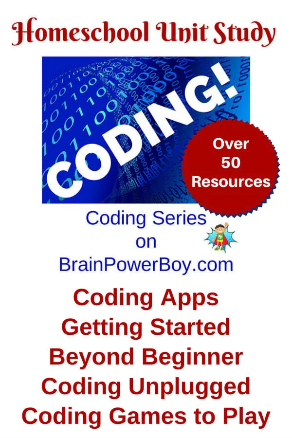 Huge homeschool unit study on coding on https://brainpowerboy.com