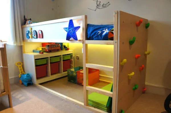 IKEA Kura Bed with Climbing Wall