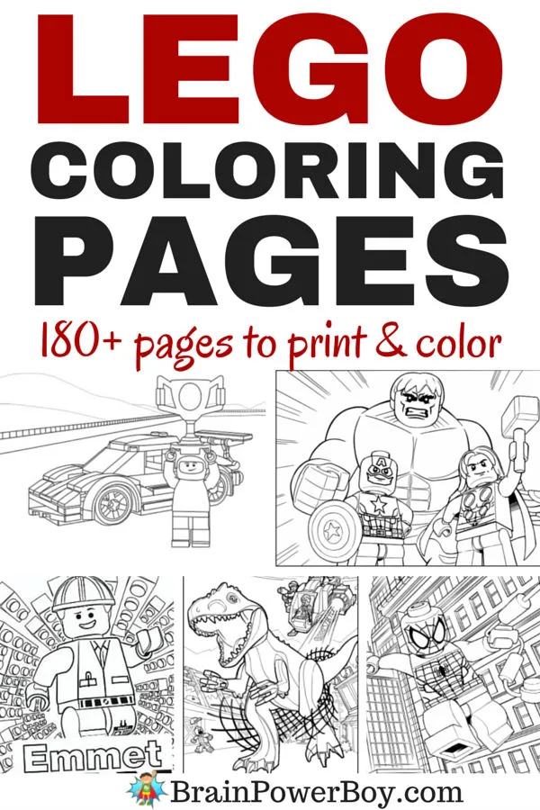Are your kids big LEGO fans? Do they like to color? Have we got a great roundup for you. Click the picture for 180+ LEGO coloring pages including LEGO City, Ninjago, The LEGO Movie, LEGO Superheroes, LEGO Jurassic Park, LEGO Juniors and LEGO DUPLO. Wow!!