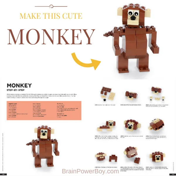 Would you like to make a LEGO Monkey? Review of Awesome LEGO Creations with Bricks You Already Have. Make this monkey and many other animals. He is just so cute!