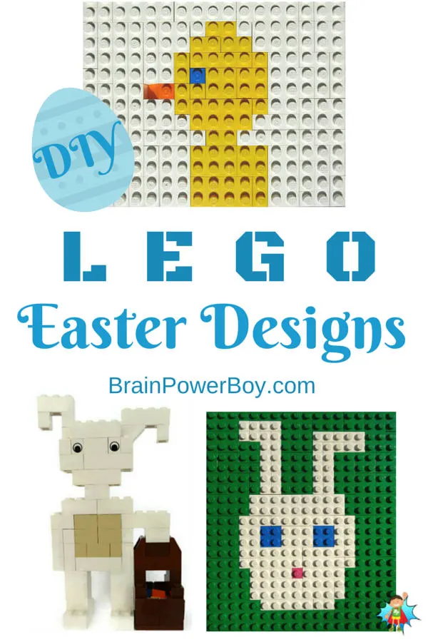 Build some cute LEGO Easter projects. 3 fun projects that you can really build. 2 LEGO Easter Bunny projects and a LEGO Mosaic Easter Chick.