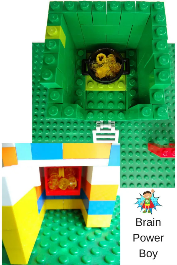 Inside view of our fun LEGO leprechaun traps for St. Patrick's Day