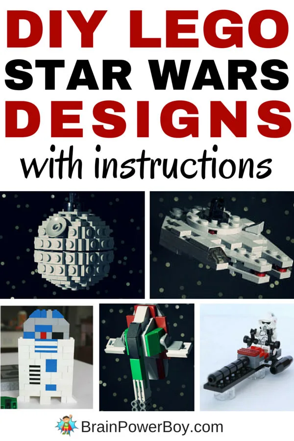 Incredible LEGO Star Wars builds that include free instructions are available. We rounded up the best of the best and there are a bunch of great builds that you and your kids can make. For all of the DIY LEGO Star Wars designs click the image. You are going to LOVE these!