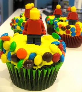 LEGO M&M and Minifigure Cupcakes