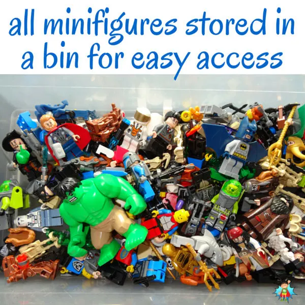 We decided to get serious about LEGO storage and organization and came up with ideas that really work. See article for more tips like this LEGO minifigure storage idea.