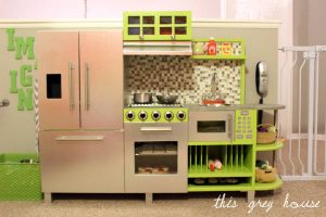 DIY Play Kitchens For Boys Which One Will You Make   Large Wooden DIY Play Kitchen 300x200 